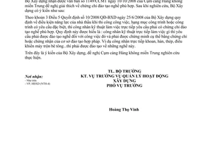 Công văn 475/BXD-HĐXD Hướng dẫn thực hiện QĐ  10/2008/QĐ-BXD