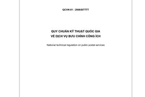 Quy chuẩn kỹ thuật Quốc gia QCVN 01:2008/BTTTT về dịch vụ bưu chính công ích do Bộ trưởng Bộ Thông tin và Truyền thông ban hành