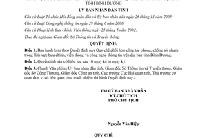Quyết định 65/2008/QĐ-UBND phòng chống tội phạm bưu chính viễn thông Bình Dương