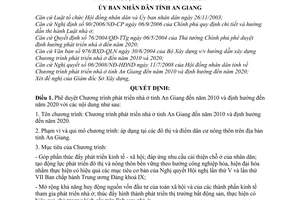 Quyết định 40/2008/QĐ-UBND phê duyệt Chương trình phát triển nhà ở tỉnh An Giang đến năm 2010 và định hướng đến năm 2020