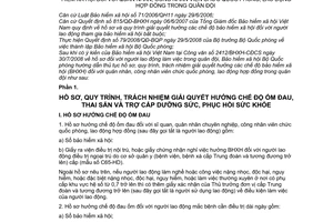 Hướng dẫn 162/BHXH-CĐCS  thủ tục hồ sơ, quy trình, trách nhiệm giải quyết hưởng các chế độ bảo hiểm xã hội  quân nhân, công nhân viên chức  quốc phòng