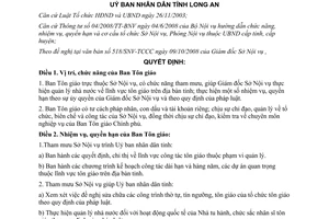 Quyết định 53/2008/QĐ-UBND chức năng nhiệm vụ quyền hạn Ban Tôn giáo Long An
