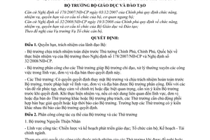 Quyết định 7496/QĐ-BGDĐT phân công công tác của Bộ trưởng và các Thứ trưởng