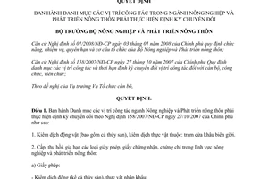 Quyết định 3486/QĐ-BNN-TCCB 2008 vị trí công tác ngành Nông nghiệp phải định kỳ chuyển đổi