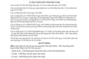 Quyết định 18/2008/QĐ-UBND mức thu phí qua đò ngang Đại Thôn Trà Vinh