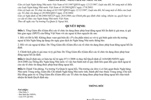 Quyết định 2635/QĐ-NHNN quy định liên quan đến giao dịch ngoại tệ của các tổ chức tín dụng được phép hoạt động ngoại hối