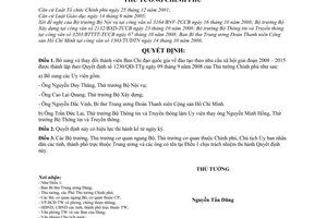 Quyết định 1603/QĐ-TTg bổ sung Ủy viên Ban chỉ đạo quốc gia về đào tạo theo nhu cầu xã hội giai đoạn 2008 – 2015