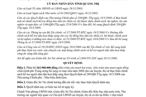 Quyết định 2140/QĐ-UBND 2008 hỗ trợ dầu hỏa thắp sáng Quyết định số 289/QĐ-TTg Quảng Trị