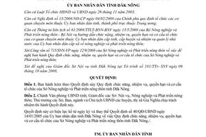 Quyết định 1638/QĐ-UBND năm 2008 chức năng nhiệm vụ Sở Nông nghiệp Đăk Nông