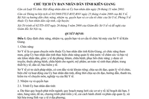 Quyết định 2650/QĐ-UBND năm 2008 chức năng nhiệm vụ Sở Y tế Kiên Giang