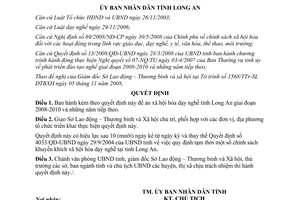 Quyết định 54/2008/QĐ-UBND đề án xã hội hóa dạy nghề Long An 2008 2010