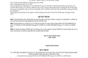 Quyết định 3245/2008/QĐ-UBND quản lý, sử dụng đất ở  đất dự án sản xuất kinh doanh phi nông nghiệp