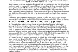 Chỉ thị 20/2008/CT-UBND tăng cường công tác xử lý vi phạm trật tự xây dựng đô thị địa bàn thành phố Hồ Chí Minh