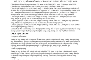 Thông tư liên tịch 103/2008/TTLT/BTC-BGTVT hướng dẫn quản lý giá cước vận chuyển hàng không nội địa và giá dịch vụ hàng không sân bay VN