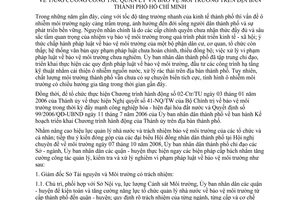 Chỉ thị 21/2008/CT-UBND tăng cường công tác quản lý bảo vệ môi trường địa bàn thành phố Hồ Chí Minh