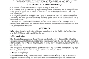 Quyết định 47/2008/QĐ-UBND quy định chức năng, nhiệm vụ, quyền hạn và cơ cấu tổ chức của Ban Tôn giáo trực thuộc Sở Nội vụ thành phố Hà Nội