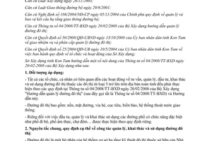 Hướng dẫn 11/HD-SXD quản lý đường giao thông đô thị