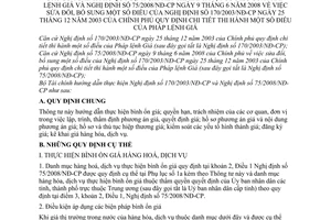 Thông tư 104/2008/TT-BTC hướng dẫn Nghị định 170/2003/NĐ-CP về thi hành Pháp lệnh giá