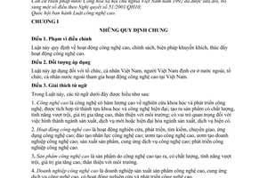 Luật công nghệ cao 2008 21/2008/QH12