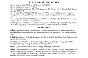 Quyết định 54/2008/QĐ-UBND quy định (tạm thời) tiêu chí lựa chọn nhà đầu tư đăng ký đầu tư hoạt động khoáng sản trên địa bàn tỉnh  Kon Tum