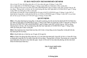 Quyết định 81/2008/QĐ-UBND  quy chế tổ chức và hoạt động của lực lượng bảo vệ dân phố tại phường, thị trấn trên địa bàn TPHCM