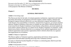 Decree No. 117/2008/ND-CP of November 14, 2008, on Civil defense.