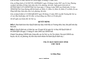 Quyết định 37/2008/QĐ-UBNDbầu cử Trưởng thôn bản khu phố Quảng Trị