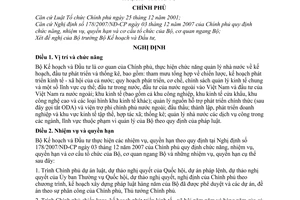 Nghị định 116/2008/NĐ-CP chức năng, nhiệm vụ, quyền hạn cơ cấu tổ chức Bộ Kế hoạch và Đầu tư