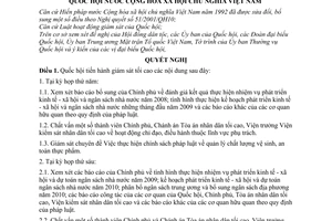 Nghị quyết 28/2008/QH12 chương trình hoạt động giám sát của Quốc hội năm 2009