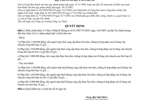 Quyết định 2538/QĐ-BTC đính chính Thông tư 61/2007/TT-BTC ngày 14/6/2007 của Bộ Tài chính hướng dẫn thực hiện xử lý vi phạm pháp luật về thuế