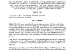 Nghị quyết 26/2008/NQ-CP bổ sung quy định Nghị quyết 53/2007/NQ-CP