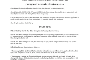 Quyết định 1422/QĐ-UBND năm 2008 thành lập Ban Thi đua Khen thưởng Hà Nam