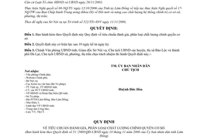 Quyết định 51/2008/QĐ-UBND về Quy định tiêu chuẩn đánh giá phân loại chất lượng