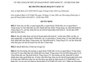 Quyết định 1547/QĐ-BKH 2008 giao chỉ tiêu kế hoạch phát triển kinh tế - xã hội