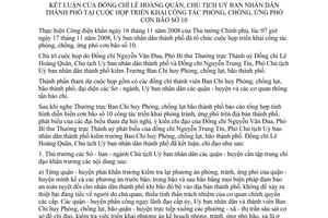 Thông báo 892/TB-VP kết luận đồng chí Lê Hoàng Quân Chủ tịch Ủy ban nhân dân thành phố họp triển khai công tác phòng chống bão số 10