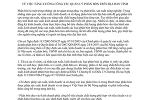 Chỉ thị 16/2008/CT-UBND tăng cường công tác quản lý phân bón trên địa bàn Đắk Lắk