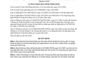Quyết định 27/2008/QĐ-UBND nhuận bút trang thông tin điện tử Vĩnh Long