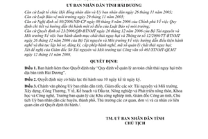 Quyết định 55/2008/QĐ-UBND quản lý an toàn chất thải nguy hại