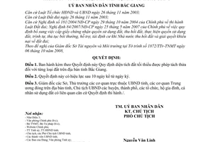 Quyết định 121/2008/QĐ-UBND diện tích đất tối thiểu được phép tách thửa