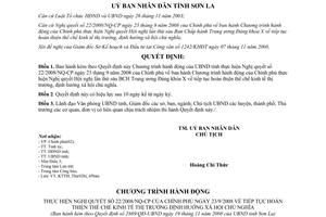 Quyết định số 2869/QĐ-UBND 2008 thực hiện 22/2008/NQ-CP hoàn thiện kinh tế thị trường Sơn La