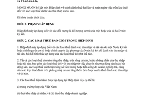 Hiệp định tránh đánh thuế hai lần ngăn trốn lậu thuế thu nhập và tài sản Việt Nam Bô-li-va Vê-nê-xu-ê-la
