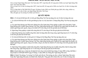 Quyết định 2811/QĐ-NHNN điều chỉnh tỷ lệ dự trữ bắt buộc tiền gửi bằng đồng Việt Nam của các tổ chức tín dụng