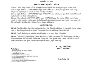 Quyết định 108/2008/QĐ-BTC Quy chế Tổ chức và Quản lý giao dịch chứng khoán công ty đại chúng chưa niêm yết tại Trung tâm Giao dịch chứng khoán Hà Nội