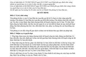 Quyết định 358/QĐ-UBDT quy định chức năng, nhiệm vụ, quyền hạn và cơ cấu tổ chức của Văn phòng Uỷ ban Dân tộc Bộ trưởng, Chủ nhiệm Uỷ ban dân tộc