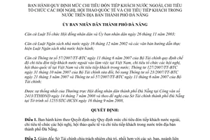 Quyết định 51/2008/QĐ-UBND chi đón tiếp khách nước ngoài tổ chức hội nghị Đà Nẵng