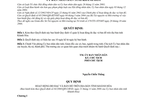 Quyết định 84/2008/QĐ-UBND quản lý hoạt động đo đạc  bản đồ trên địa bàn tỉnh Khánh Hòa