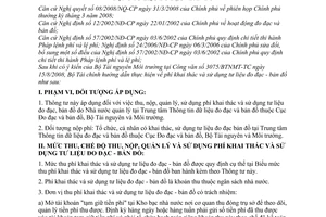 Thông tư 110/2008/TT-BTC chế độ thu, nộp, quản lý sử dụng phí khai thác sử dụng tư liệu đo đạc bản đồ