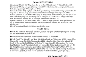 Quyết định 2651/2008/QĐ-UBND quản lý bảo vệ tài nguyên