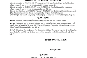 Quyết định 05/2008/QĐ-UBDT Quy chế làm việc của Uỷ ban Dân tộc