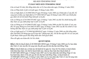 Quyết định 51/2008/QĐ-UBND bãi bỏ Quyết định sửa đổi mức thu phí qua đò Đồng Tháp